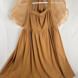 Entro Tan Halter Dress